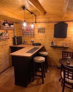 Shetland Cabin used as bar from Cabins Unlimited