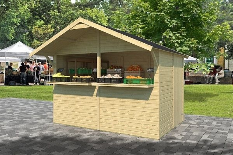 Market Kiosk with Cabins Unlimited